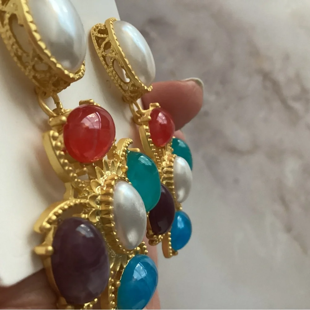 gorgeous new 90’s style beaded earrings